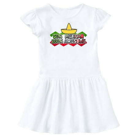 

Inktastic 50% Mexican 100% Awesome Gift Baby Girl Dress
