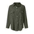 thumbnail image 4 of DHFJKG Womens Jackets Denim Jacket Distressed Ripped Solid Color Loose Fit Long Sleeve Button Down Casual Jean Coat Versatile Outerwear, 4 of 7