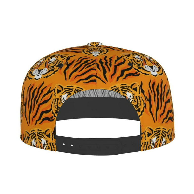 Daiia Tiger print Flat Bill Hats Flat Brim Trucker Cap Baseball