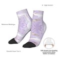 thumbnail image 4 of Goofa Lavender Glitter Foil Stripes Pattern Non Slip Socks with Grips for Elderly, Crew Socks Yoga Hospital Socks Cushioned Sole Gripper Socks for Men Women, 4 of 5