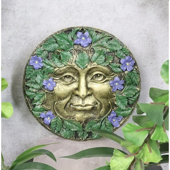 Ebros Spring Season Bronzed Blooming Floral Foliage Celtic Greenman Wall Decor
