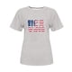 thumbnail image 4 of Tops Cortos para Mujeres Bandera de Moda Impresa Cuello Redondo, Camiseta de Manga 3/4 para Uso Diario, Casero Y Cómodo, 4 of 4