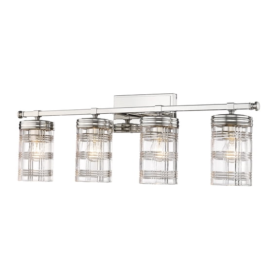 344-4V-PN-Z-Lite-Archer - 4 Light Bath Vanity-11 Inches Tall and 32.75 Inches Wide-Polished Nickel Finish