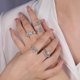 thumbnail image 2 of Anillo de Plata de Ley 925 Yashi 7 Filas de Diamantes y Circonitas Código de Modelo 12235 7, 2 of 3