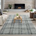 thumbnail image 4 of FairOnly Green 9'x12'Irregular Grid Washable Indoor Area Rug for Bedroom Low Pile Stain Resistant Modern Rug for Living Room Kitchen Laundry, 4 of 7