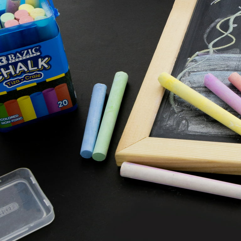 BAZIC Color Chalk, Standard Size Blackboard Chalkboard Chalks, Great Game  Activity (20/Bucket), 4-Buckets