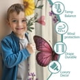 thumbnail image 3 of Blackout Kids Curtains,Pioneer Flower and Butterfly Childrens Insulated Curtains Set Of 2,Bedroom Essentials,Toddler Room Decor 52x63in(132x160cm), 3 of 4