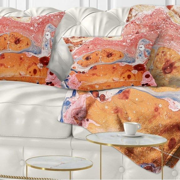 Designart Rose Abstract Fusion - Abstract Throw Pillow - 12x20