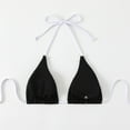 thumbnail image 4 of vigerkar Women's String Bikini Top Padded Halter Swimsuit Top Triangle Quick Dry Bathing Suits Tops Black, S, 4 of 8