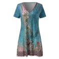 thumbnail image 4 of Puliio Summer Dresses for Women Short Sleeve V Neck Floral Print Mini Casual Boho Beach Sundress, 4 of 5