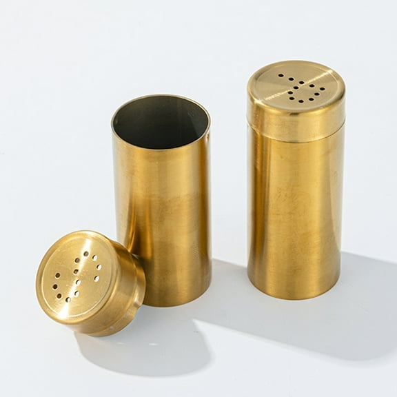 KONTONTY  2 Pcs Pepper Dispenser Seasoning Shaker Salt and Cute Shakers Golden