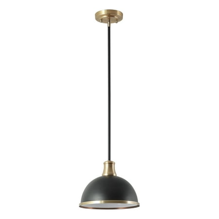 

Globe Electric Beckett 1-Light Matte Black Pendant with Matte Brass Accents 60474