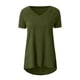 thumbnail image 3 of Camiseta casual con cuello en V superior para mujer, tela de verano suelta de lino y algodón, verde, XL Scienceny  AP001830-04, 3 of 7