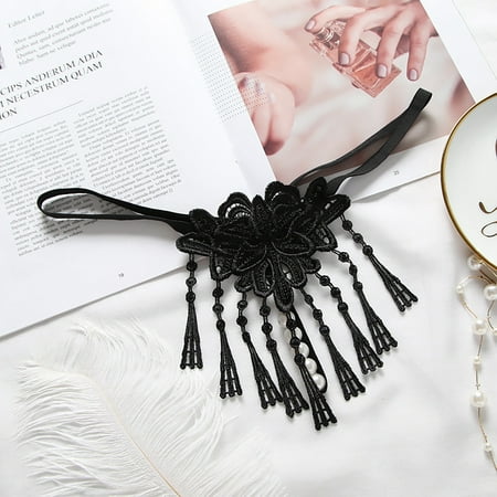 

DENGDENG Women Hollow Out Panties Thong Tel Pearl Underwear