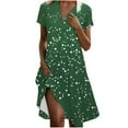thumbnail image 2 of Gifts Clearance Casual Dresses for Women, Fashion Women Polka Print V-neck Short Sleeve Loose And Comfortable Dress, 2 of 6