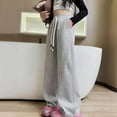 thumbnail image 5 of Generic Boys Girls Baggy Joggers Straight Leg Sweatpants Elastic Waist Track Pants/Drawstring, Solid School Athletic Trousers, 5 of 6