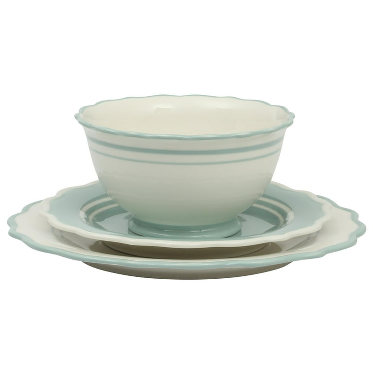 The Pioneer Woman Ainsley 12-Piece Dinnerware Set, Sage Blue photo 7