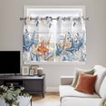 thumbnail image 4 of Blue Coastal Kitchen Curtains Window Panels, Summer Beach Starfish Weeping Eucalyptus Wooden Insulated Window Treatment Curtain, Grommet Curtains for Bedroom/Living Room/Bathroom, 2 Piece 52"Wx45"L, 4 of 8