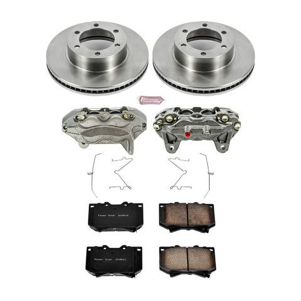 PowerStop Front Stock Replacement Brake Pad and Rotor Kit with Calipers Fits: TOYOTA Select Models KCOE2323