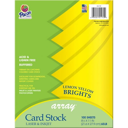 Array® Card Stock, Lemon Yellow, 100 Sheets