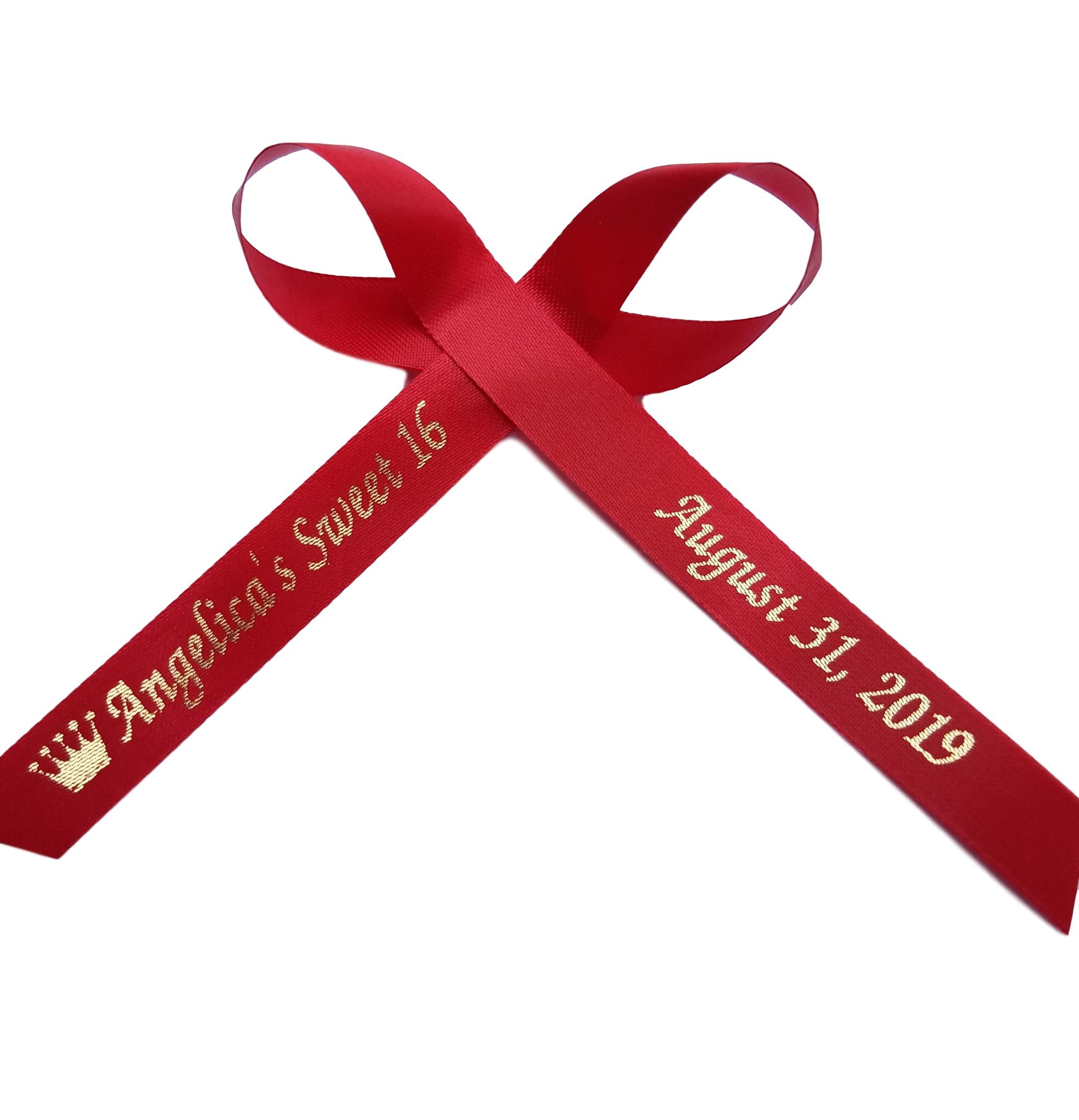 Personalized Ribbons Baby Bridal Shower Wedding Favors Custom Made Red