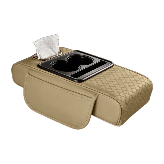 Universal Car Center Console Cover 4 In 1 Armrest Pad With Integrated Cup Holder And Phone Mount Storage Organizer For Vehicle Interior