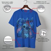 Men's Lilo & Stitch Distressed Poster Stitch Graphic Tee Royal Blue 2X Large