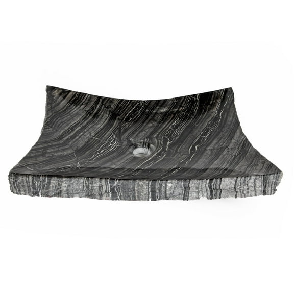 Wooden Black Marble Large Zen Sink
