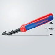 KNIPEX Tools - High Leverage Angled Diagonal Cutters, 12 Degree Angled, Multi-Component (7422200SBA), 8 inches