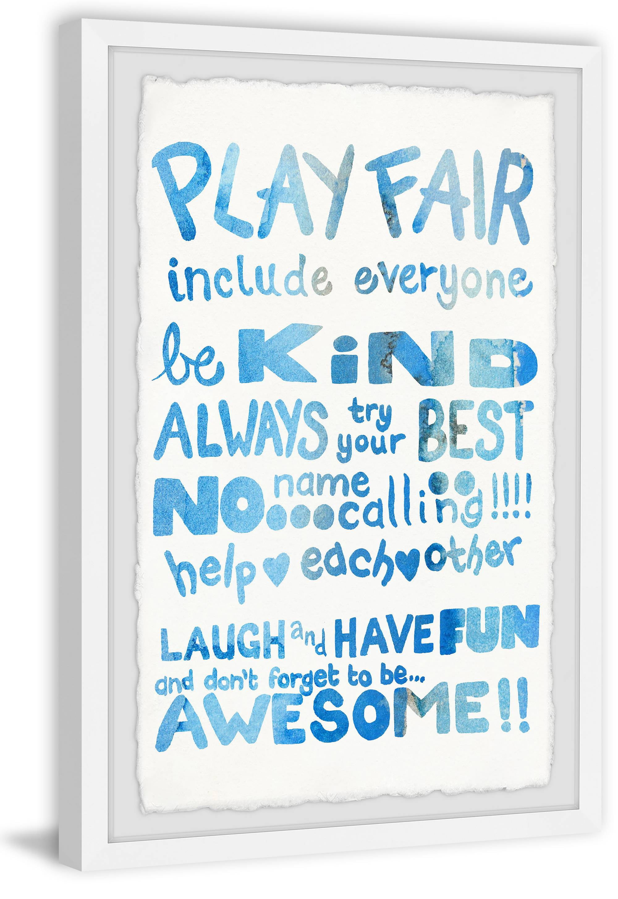 Marmont Hill Play Fair By Nicola Joyner Framed Wall Art, 16.00" x 1.50"