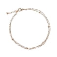 thumbnail image 3 of Pulsera de acero inoxidable de doble cadena chapado en acero inoxidable de 18 quilates pulsera de borla de oro de 18 quilates, 3 of 3