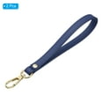 thumbnail image 3 of Unique Bargains PU Leather Keychain, 2 Pack Key Holder Keyring Strap with Metal Gold Key Ring Lock for Wallet Purse, Dark Blue, 3 of 6