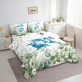 thumbnail image 3 of Erosebridal Cartoon Animal Bed in a Bag 7-Piece Kawaii Dolphin Bedding Set, Ocean Fish Twin Size Comforter Set Marine Sealife Bedding Comforter Sets, Botanical Green Eucalyptus Bed Set, 3 of 6