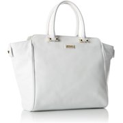 MILLY Dylan Leather Woven Tote, White