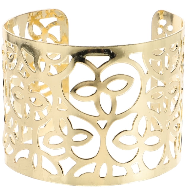 Pulsera de estilo punk para mujer, joyería dorada, brazalete grueso.