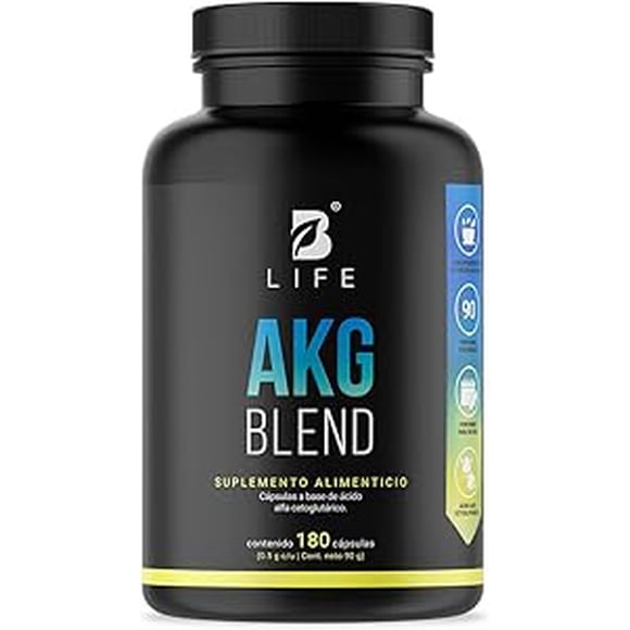 Ácido Alfa Cetoglutárico | Rendimiento Deportivo y Recuperación Muscular | 180 Cápsulas | AKG Blend | B Life.