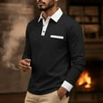 thumbnail image 7 of Generic Mens Casual Polo Shirts Casual Long Sleeve Button Golf Slim Fit Shirt Classic Spring Fall Collared Stylish Tops, 7 of 7