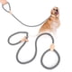 thumbnail image 5 of Conjunto de correa y collar de nailon resistente para perros, ajustable para paseos al aire libre, color negro, 5 of 8
