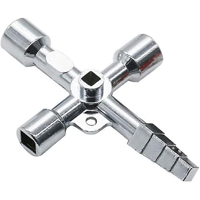 Llave universal con 5 perfiles, juego de 1 llave triangular, llave cuadrada, llave de armario de control, llave universal cuadrada, triangular para armarios de control comunes esquí esquí Gafas de esquí