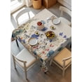 thumbnail image 6 of Blue Teal Spring Floral Table Cloth, Watercolor Botanical Summer Flowers Waterproof Tablecloth for Square Tables, Reusable Washable Fabric Table Cover for Restaurant Kitchen Dining Tables 54"x54", 6 of 6