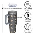 thumbnail image 4 of OBREWU Cute Pug Puppies Tumbler with Handle and Lid,Cute Pug Puppies 40oz Double Wall Vacuum Insulated Tumbler,Cups Gift for Women and Men, 4 of 7