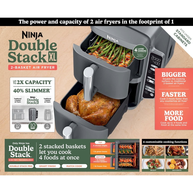 Free Shipping! Ninja Air Fryer 10 qt DoubleStack XL 2-Basket