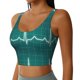 thumbnail image 2 of Fotbe ECG Wave Sujetador Deportivo Largo sin Aros para Mujer con Almohadillas y Soporte Medio, Transpirable y Absorbente, Camiseta Tipo Chaleco o Tank Top-Medium, 2 of 8