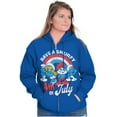 thumbnail image 4 of Retro Smurfs Cartoon 4th of July Zip Up Hoodie Men's Women's Brisco Brands X, 4 of 6