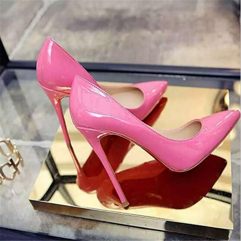 2020 Plus Size 34-44 HOT Women Shoes Pointed Toe Pumps Patent Leather Dress Heels Boat Shoes Wedding Shoes Zapatos Mujer - Walmart.com