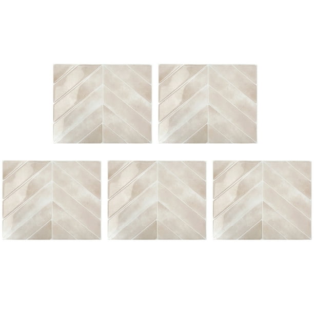 Naiovety Adhesivo 3D antiazulejos - Autoadhesivo y pegable, fácil de instalar, de alta resistencia, 11,4 x 9 pulgadas Decoración del hogar Rosa claro (5 piezas)