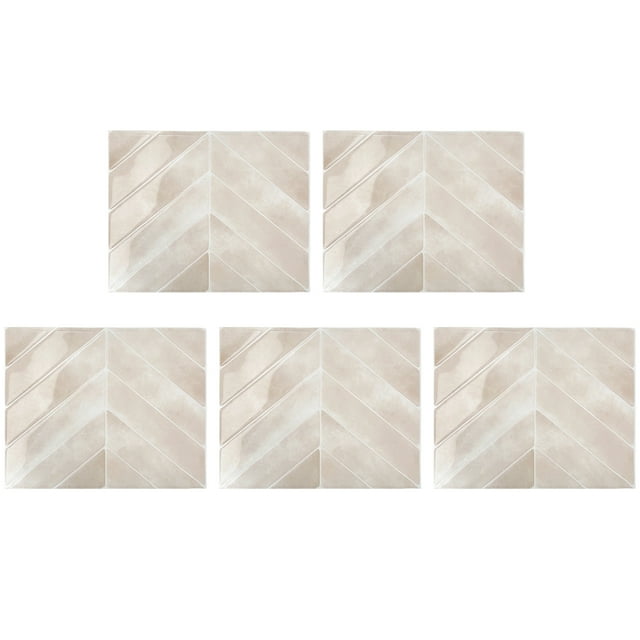 tamizeot 3D Tile Sticker Wall Self Sticker and Pasting Bathroom Wall Tiles Mirror Sticker to High - Temperature Tile Sticker Light pink (5pcs)
