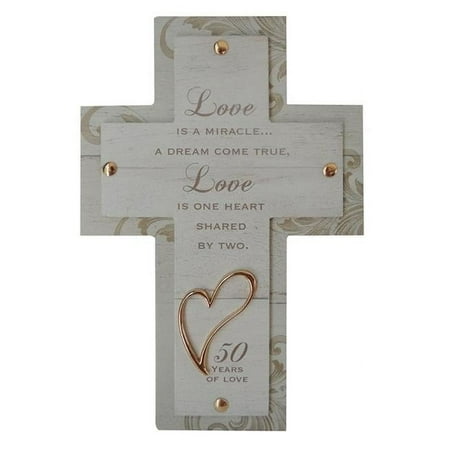 CA Gift 299619 8 in. Love Is A Miracle-50th Anniversary Wall Cross
