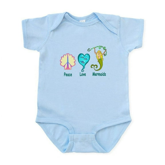 CafePress - Peace,Luv, Mermaids Infant Bodysuit - Baby Light Bodysuit, Size Newborn - 24 Months