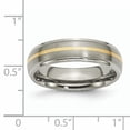 thumbnail image 6 of Titanium Ridged Edge 14k Yellow Inlay 6mm Brushed/Polished Band, 6 of 7